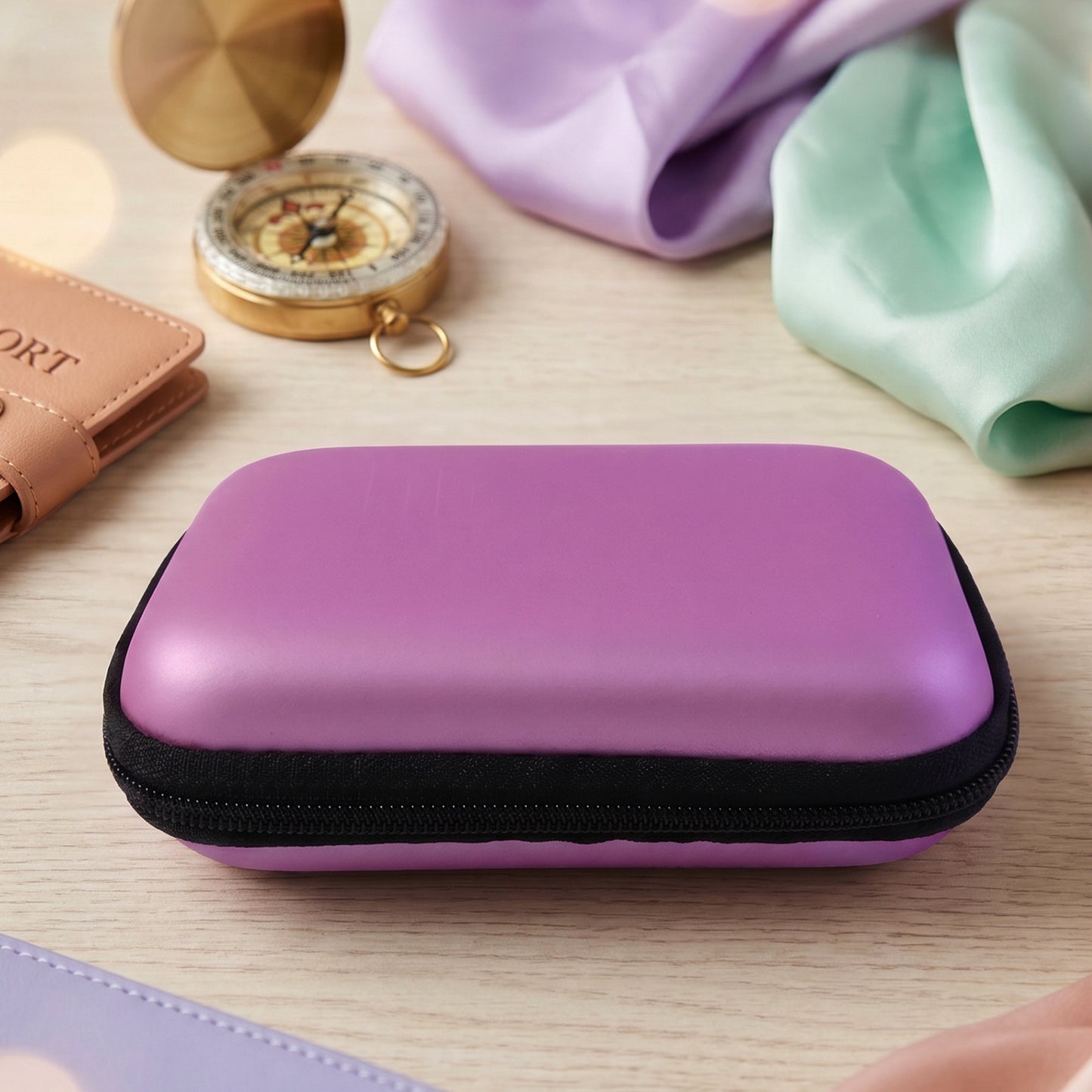 Compact EVA Hard Shell Travel Storage Case closed