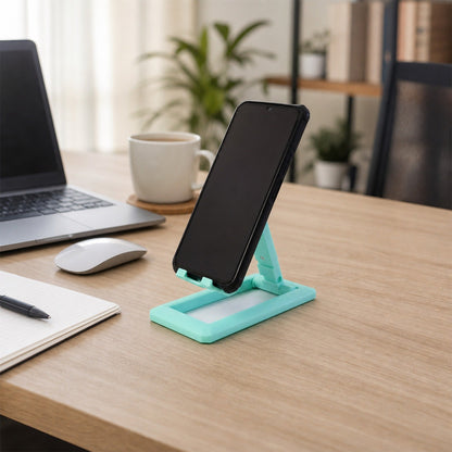 Foldable Plastic Mobile Phone Holder Stand Adjustable Desk Stand for Office (1 Pc)