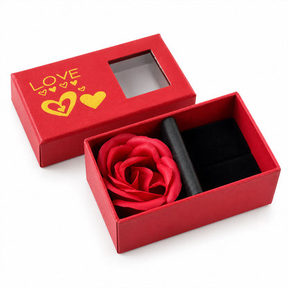 Red rose jewellery gift box - white background