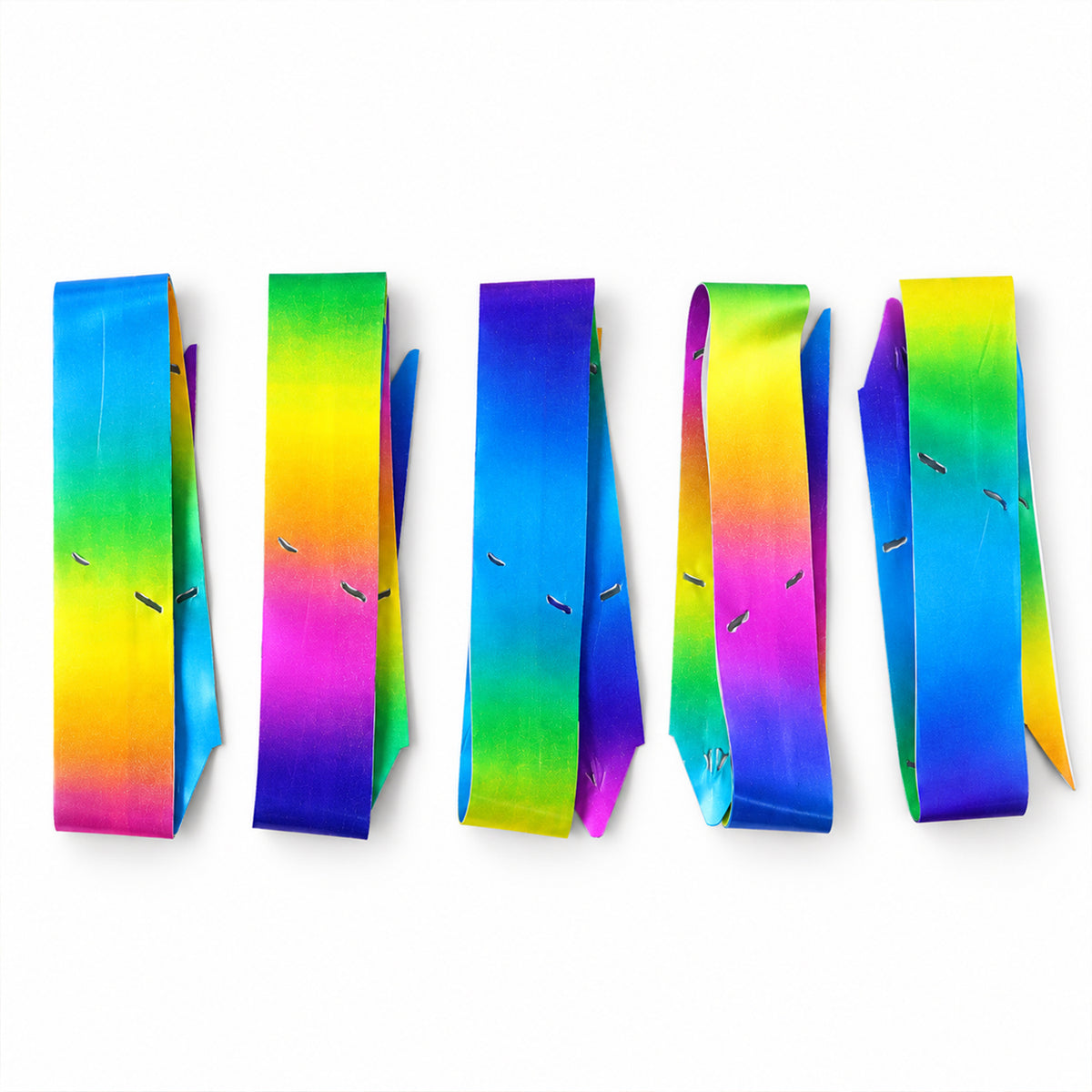 Colourful rainbow pull bow ribbons for gift wrapping five piece set 05