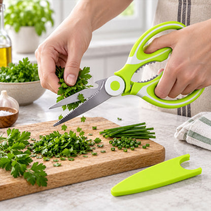 Multipurpose kitchen scissors with protective cover - main lifestyle