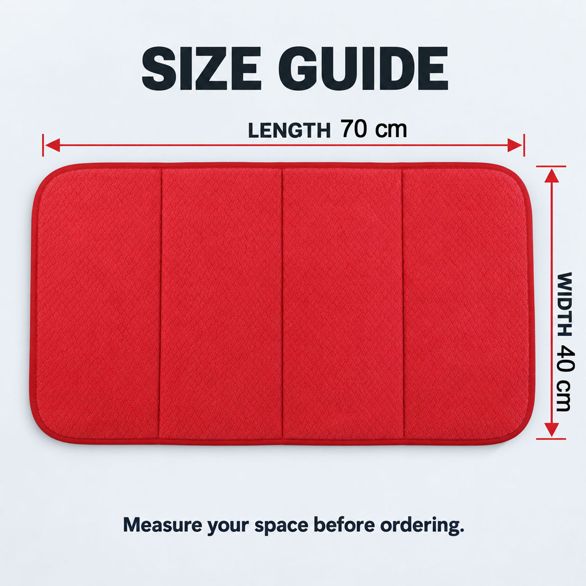 Textured padded bathroom mat dimensions