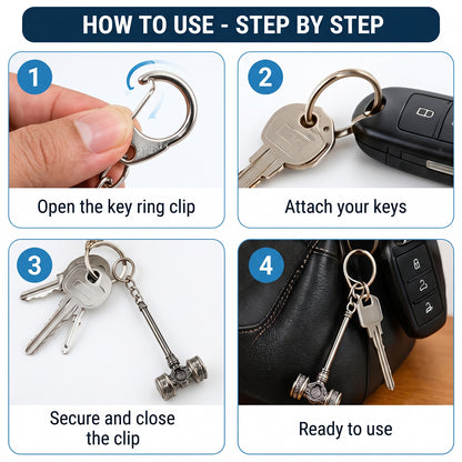 Metal hammer design keychain view 02