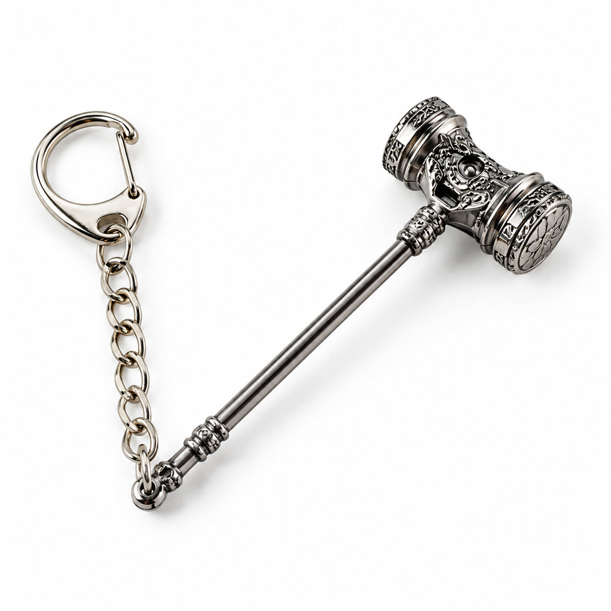 Metal hammer design keychain view 04