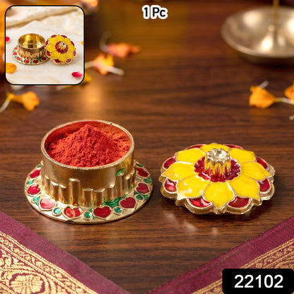 Decorative kankavati sindoor holder with traditional design