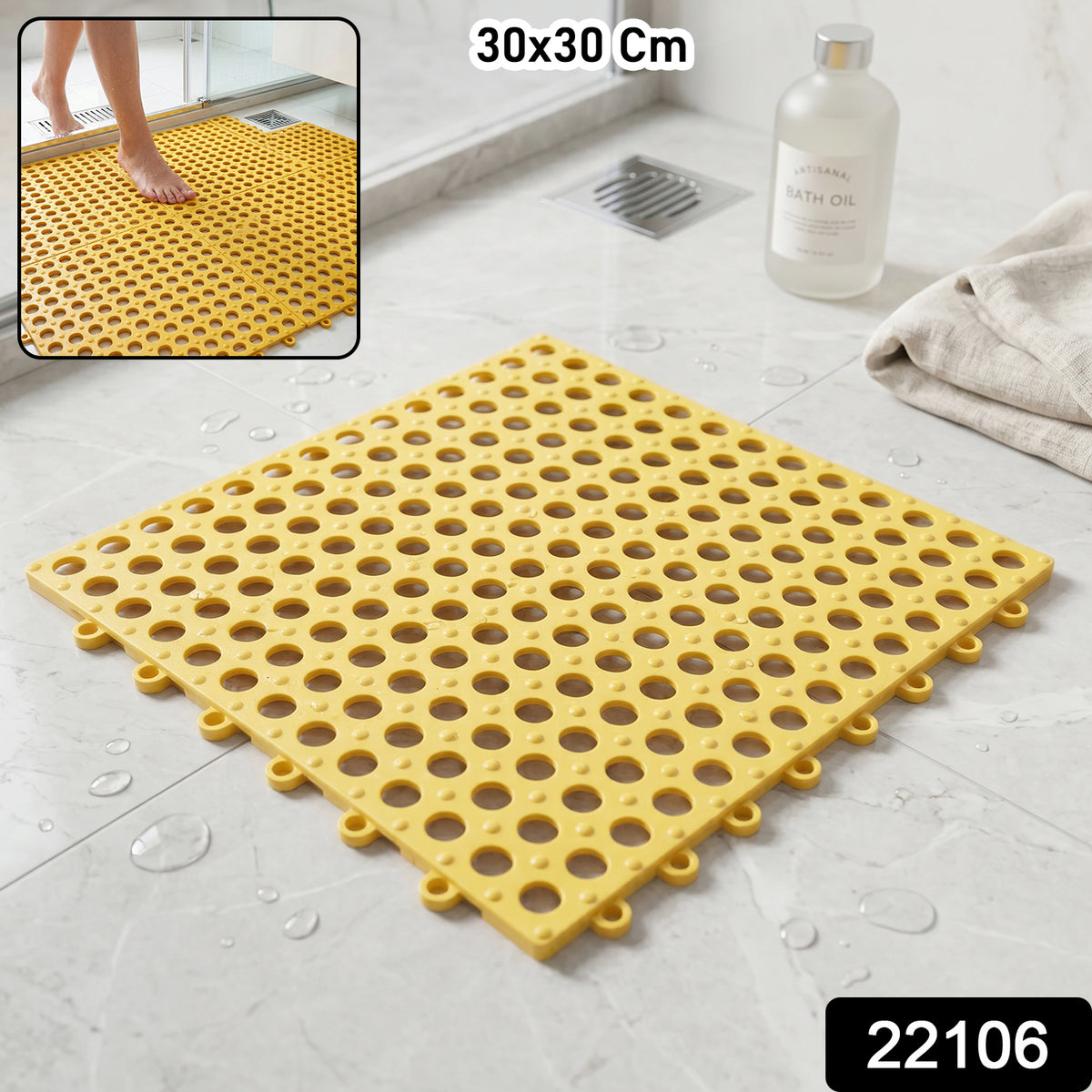30x30cm textured anti-skid bathroom mat for slip prevention