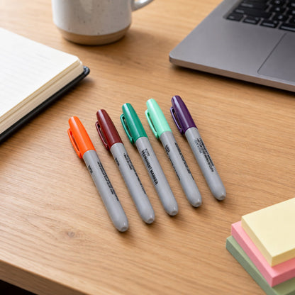 Mix Color Permanent Marker Pen Waterproof Quick Dry for Office School (1 Pc)