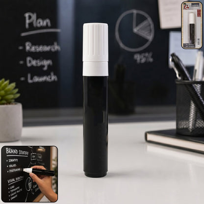 Black Chalk Marker Pen Liquid Erasable for Chalkboard Glass Window Menu (1 Pc)