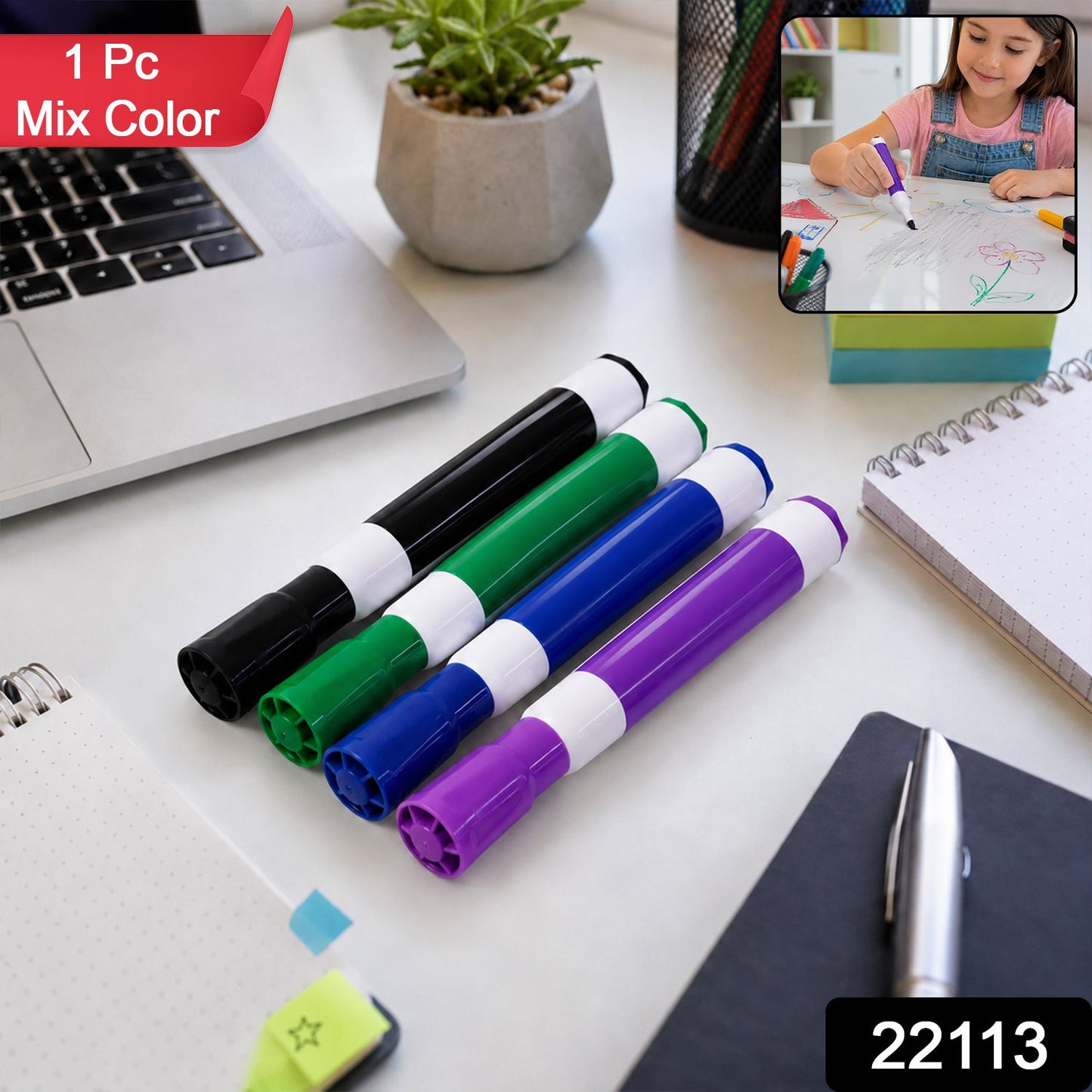 Mix Color Dry Erase Marker Pen for Whiteboard Office School Classroom (1 Pc)