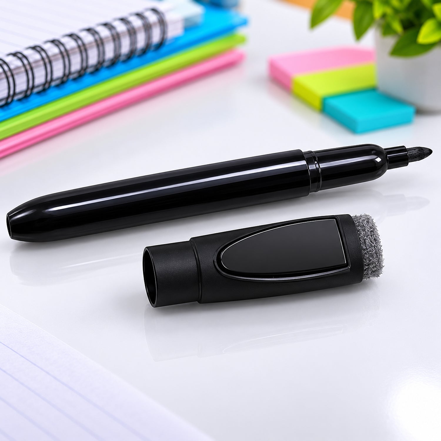 Mix Color Dry Erase Whiteboard Marker with Eraser Cap for Office School (1 Pc)