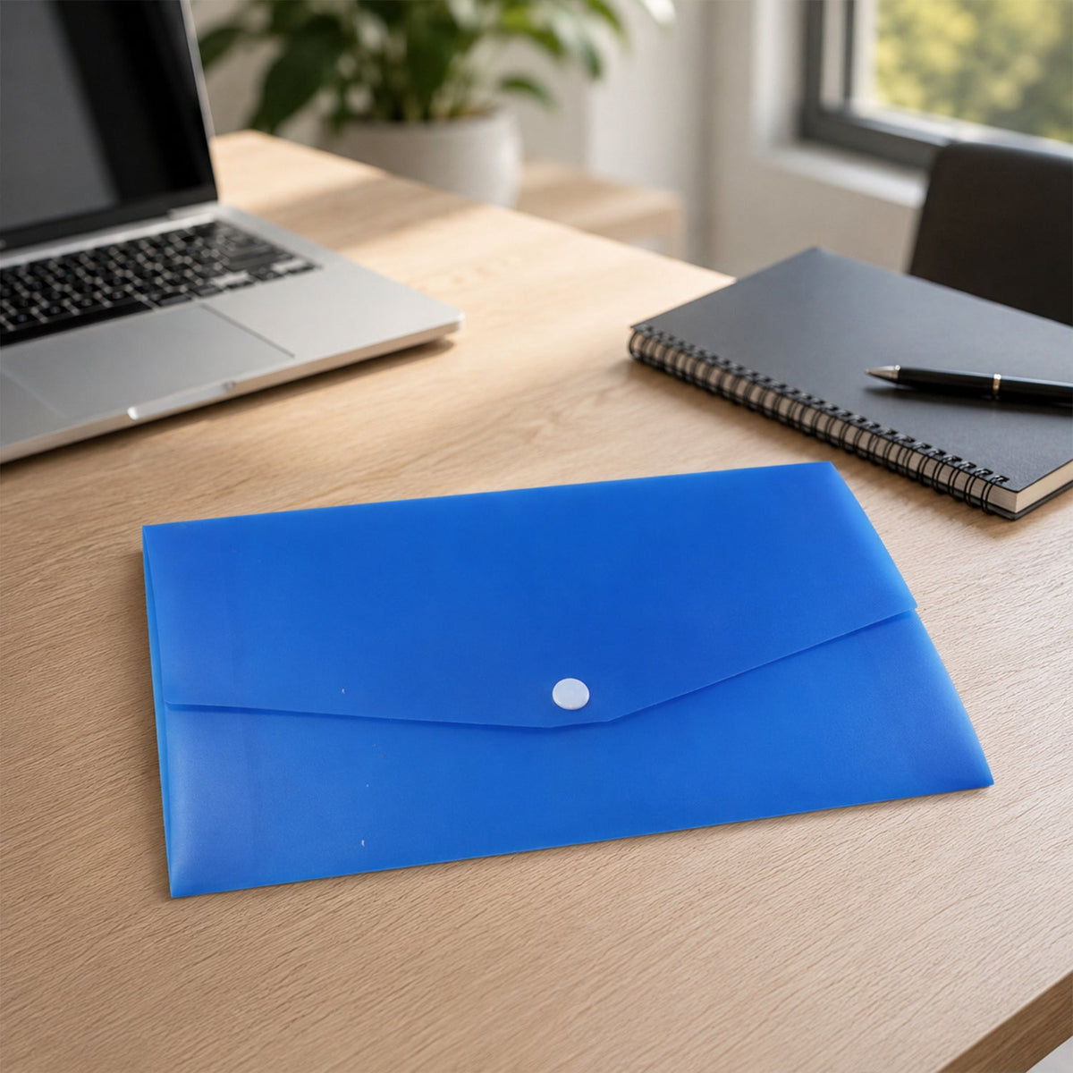 Open view of waterproof document folder with documents inside