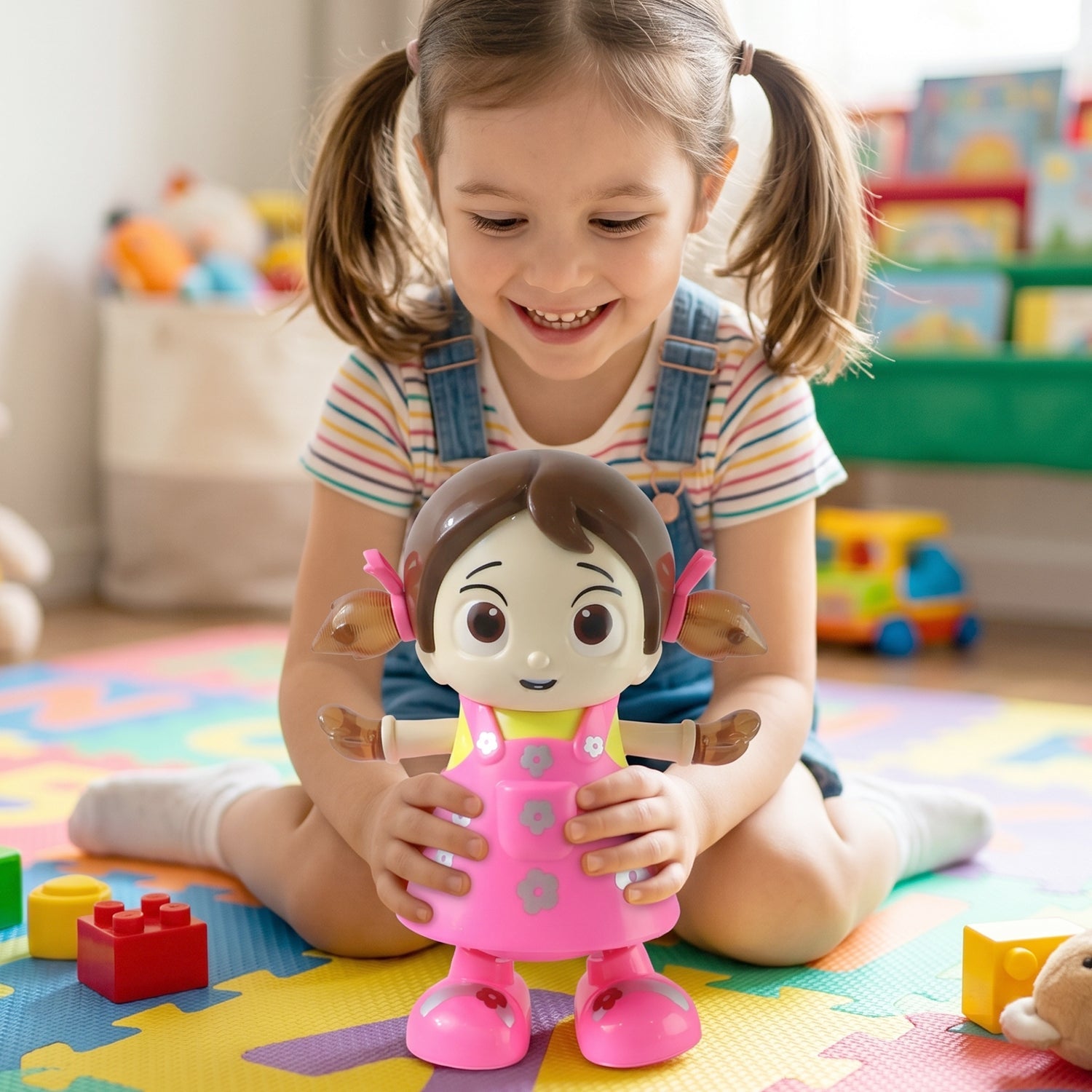 Dancing Girl Musical Light Toy with Rotating Movement Music for Kids (1 Pc)