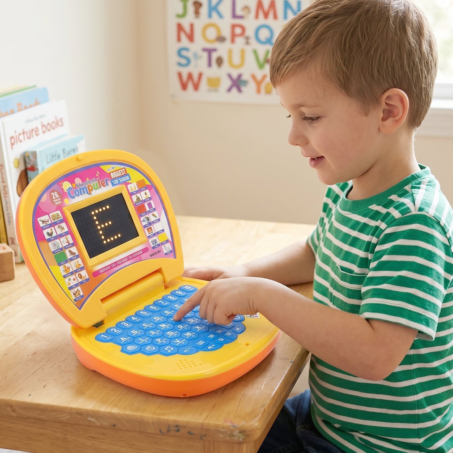 Kids Educational Laptop Learning Toy with Numbers Alphabets Music for Kids (1 Pc)