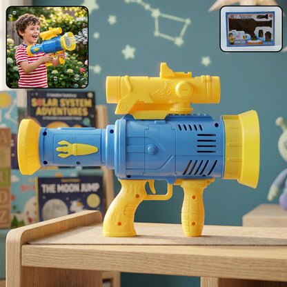 Automatic Rechargeable Bubble Gun Toy with Lights Bubble Maker for Kids (1 Pc)