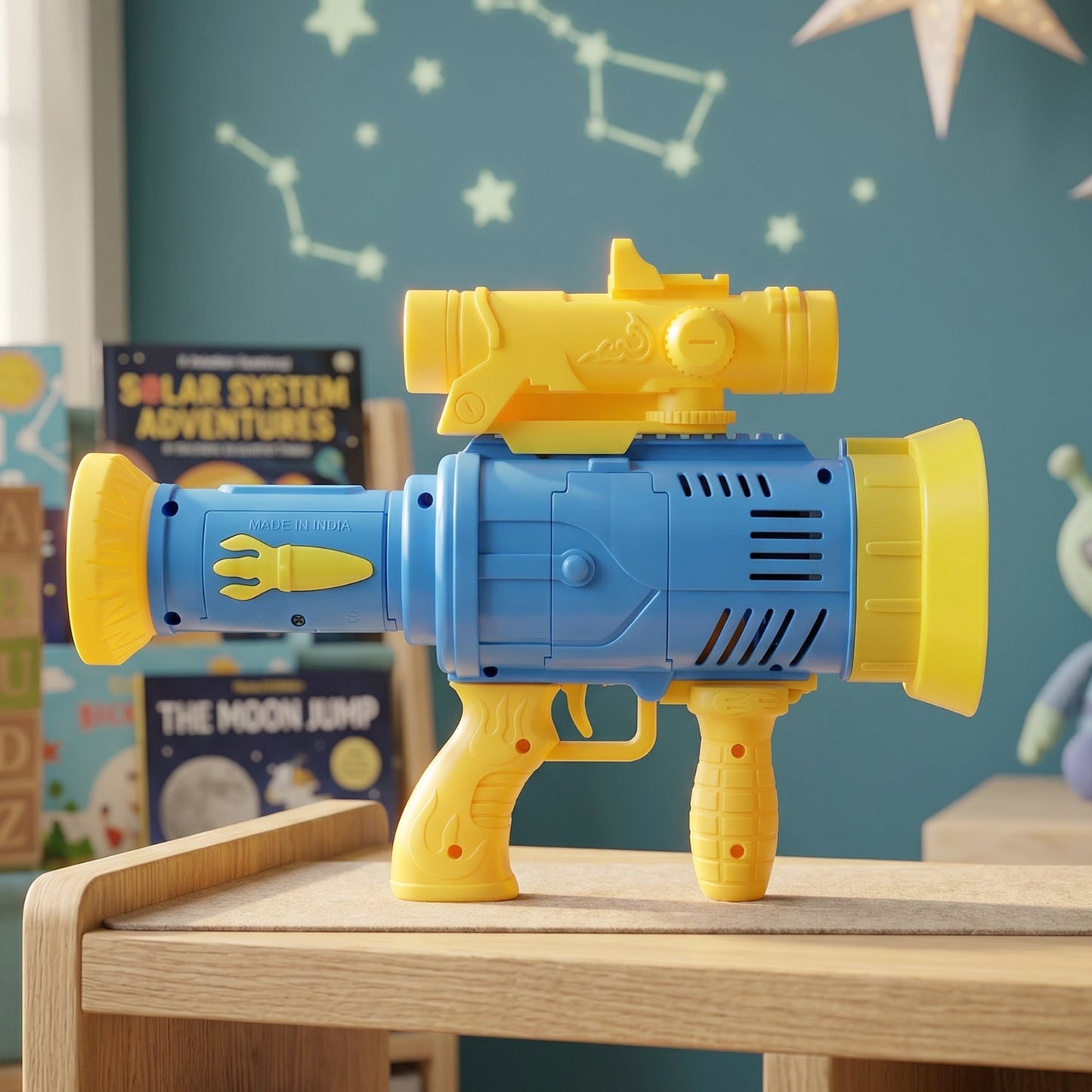 Automatic Rechargeable Bubble Gun Toy with Lights Bubble Maker for Kids (1 Pc)