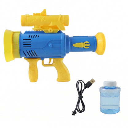 Automatic Rechargeable Bubble Gun Toy with Lights Bubble Maker for Kids (1 Pc)