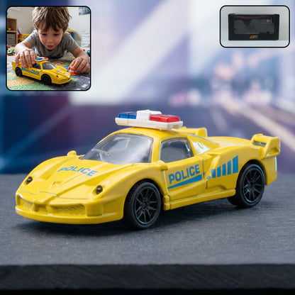Police Design Mini Toy Car Pull-Back Friction Racing Car for Kids (1 Pc)