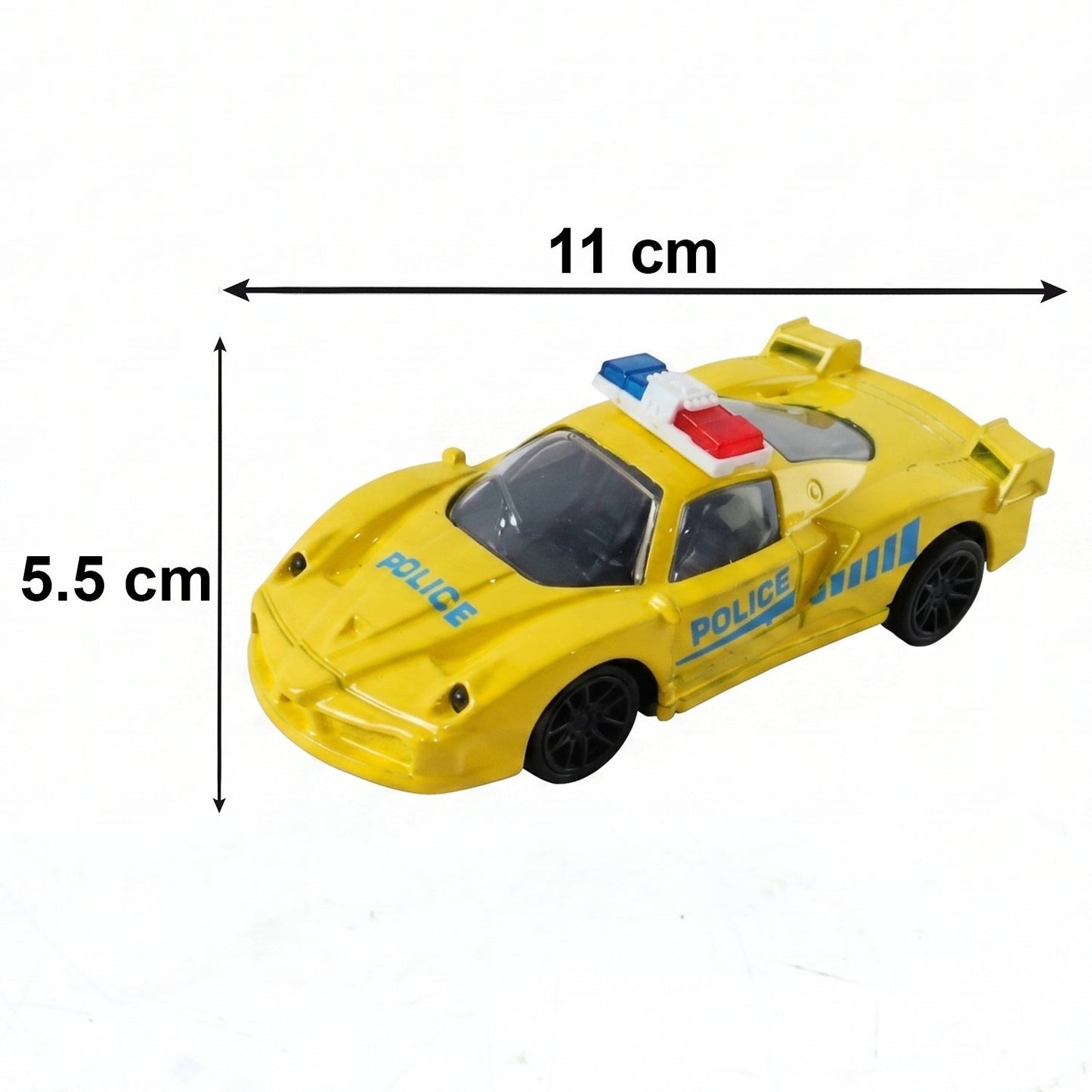 Police Design Mini Toy Car Pull-Back Friction Racing Car for Kids (1 Pc)