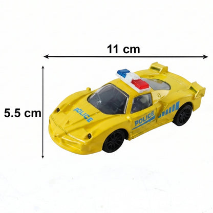 Police Design Mini Toy Car Pull-Back Friction Racing Car for Kids (1 Pc)
