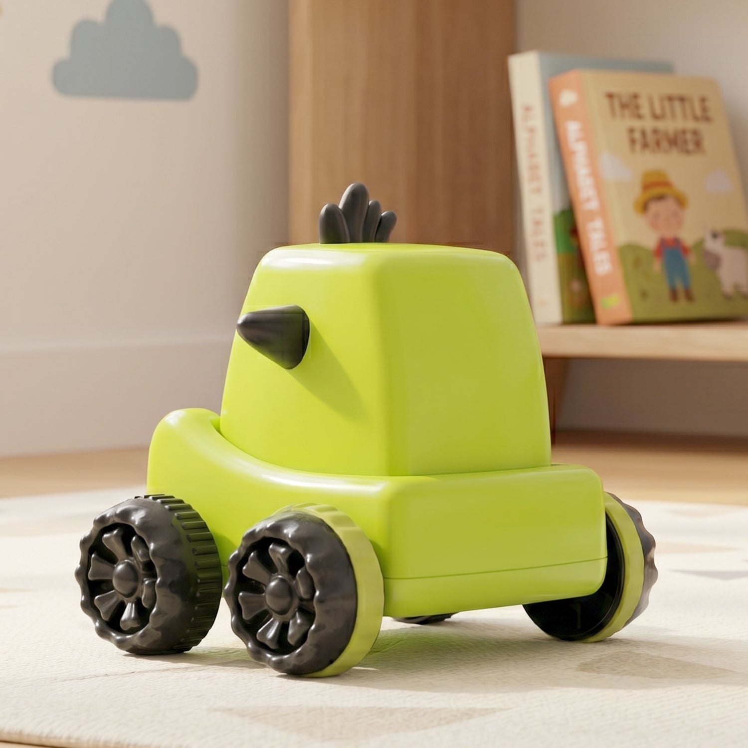 Cartoon Monster Push Back Car Toy Friction Mini Racing Car for Kids (1 Pc)