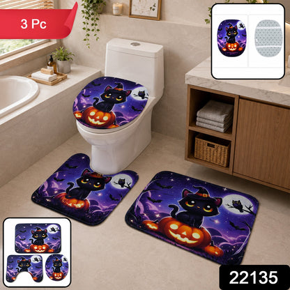 3 in 1 Bathroom Mat Set Soft Anti-Slip Absorbent Bath Rugs for Bathroom (3 Pc Set)