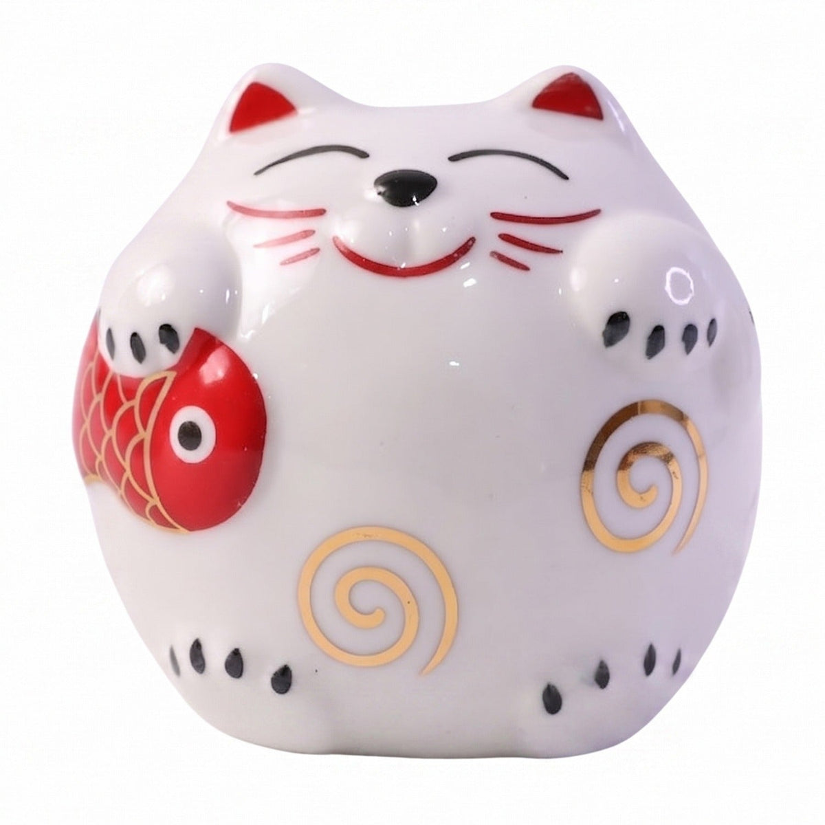 Dimension view of the ceramic piggy bank showing size and design.