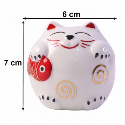 Colorful ceramic cat money box, ideal for birthdays and festivals.