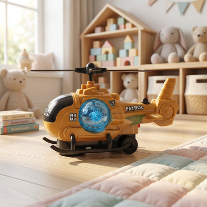 Military Spray Helicopter Toy Bump and Go with Lights Music Mist for Kids (1 Pc)