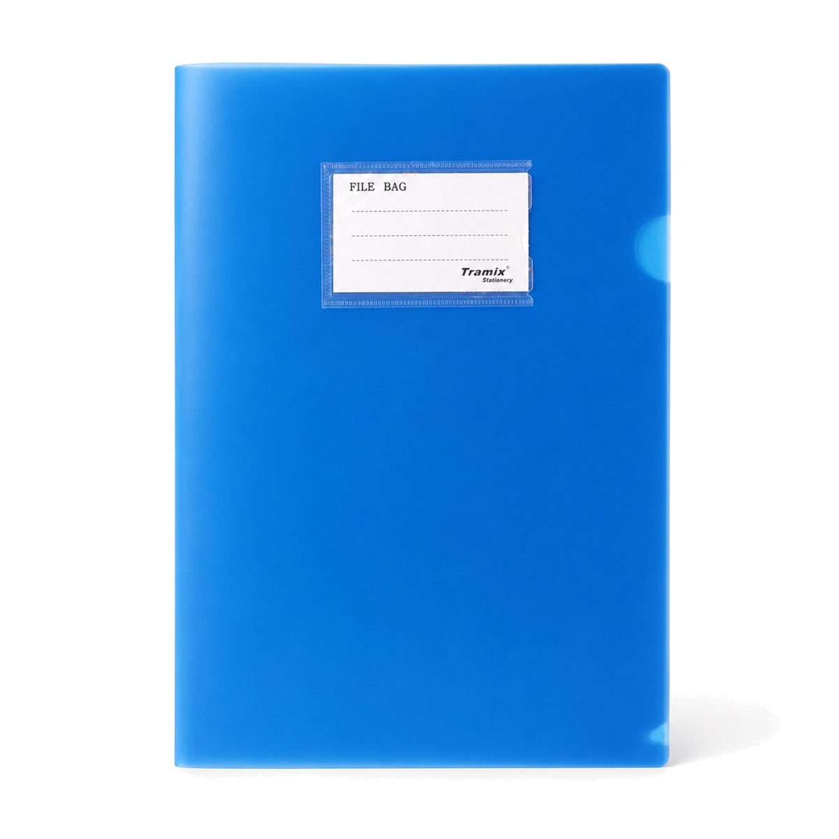 Front view of the slim portable plastic document file folder