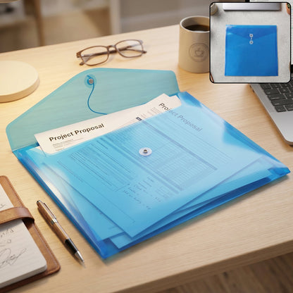 Plastic document folder waterproof A4 closure