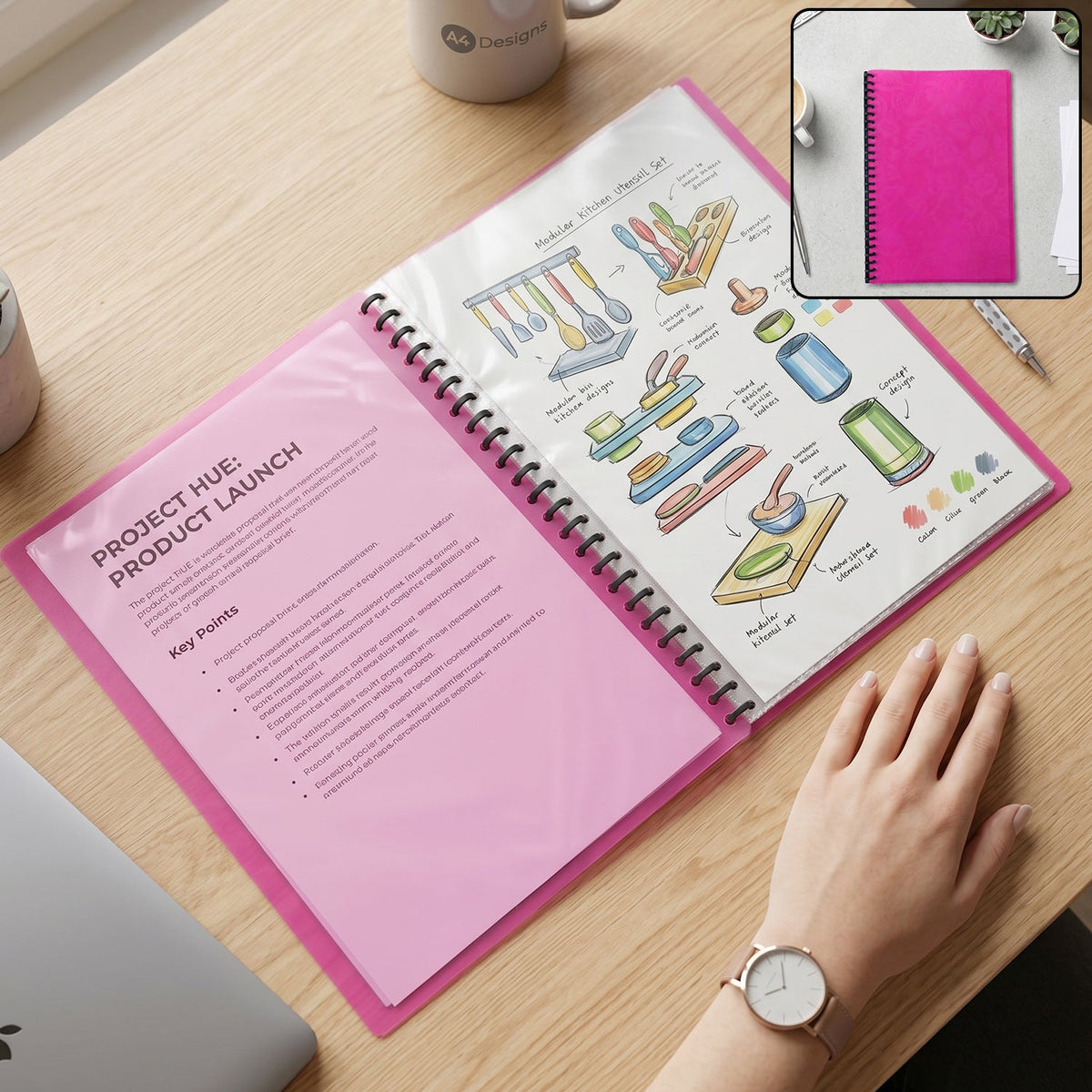 A4 30 pocket document presentation folder