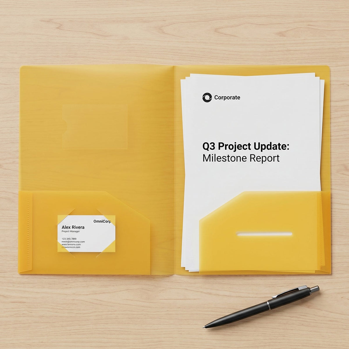 Ideal waterproof plastic file folder for meetings, presentations, and organization
