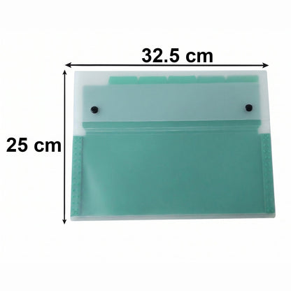 Size and dimension of plastic file folder showing length, breadth, and height