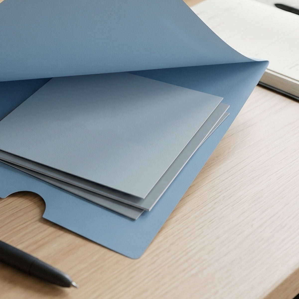Lightweight, slim plastic document sleeve for reports and certificates