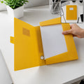 Plastic Document Box File with Button Closure and Label Slot for Office Storage