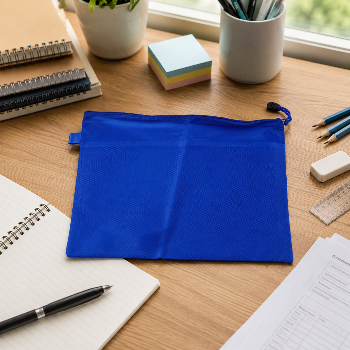 Pencil pouch desk view