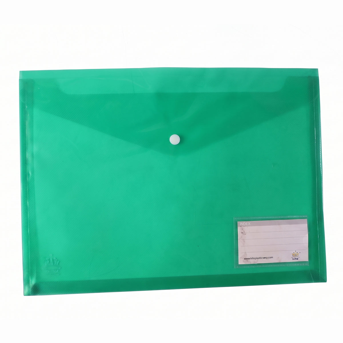 Plastic document file folder on white background