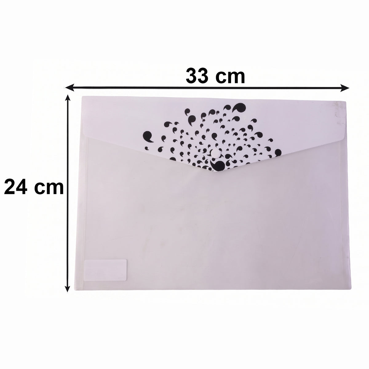 Plastic document file folder dimension view