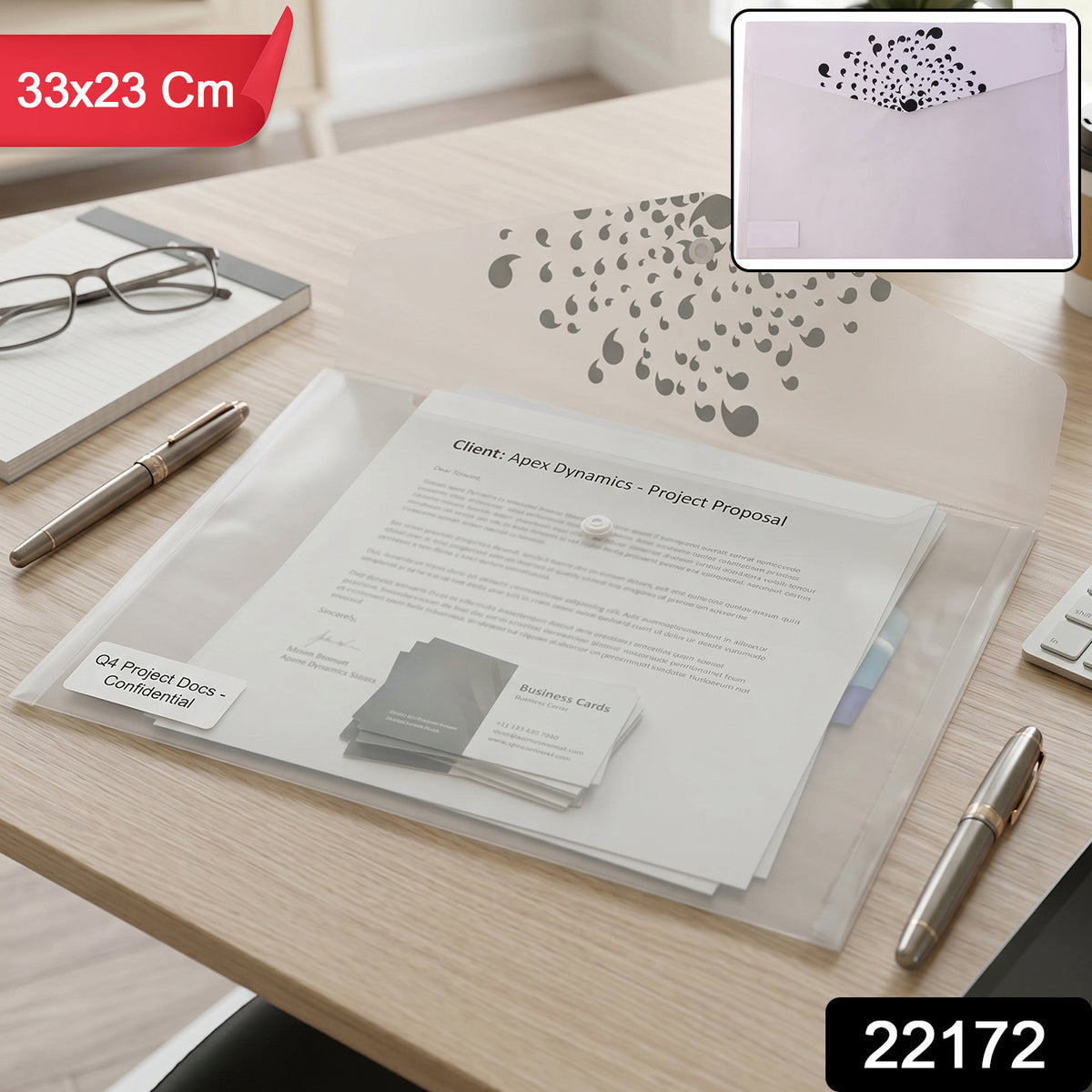 SKU 22172 plastic document file folder product view