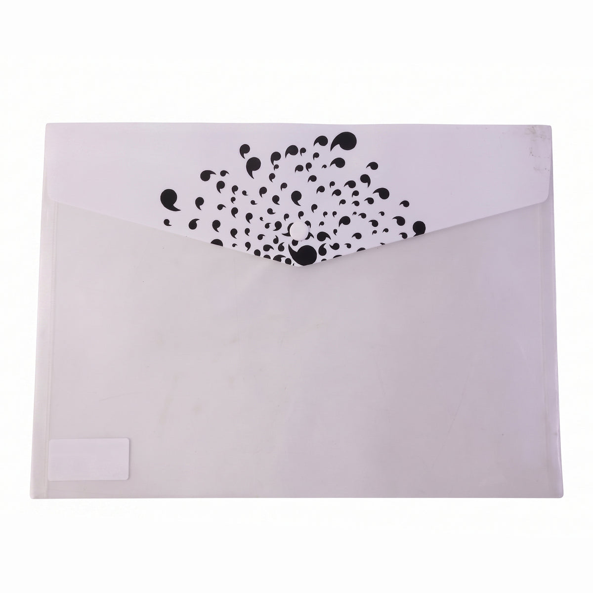Plastic document file folder on white background