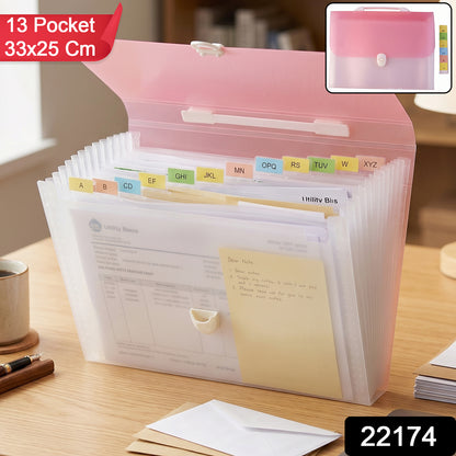 SKU 22174 plastic 13 pocket expanding document folder