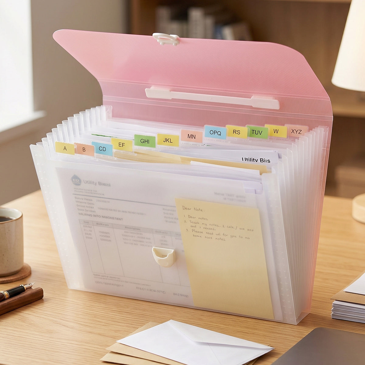 13 pocket expanding document folder open office view