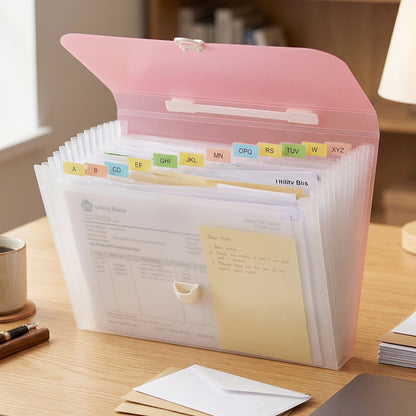 13 pocket expanding document folder open office view