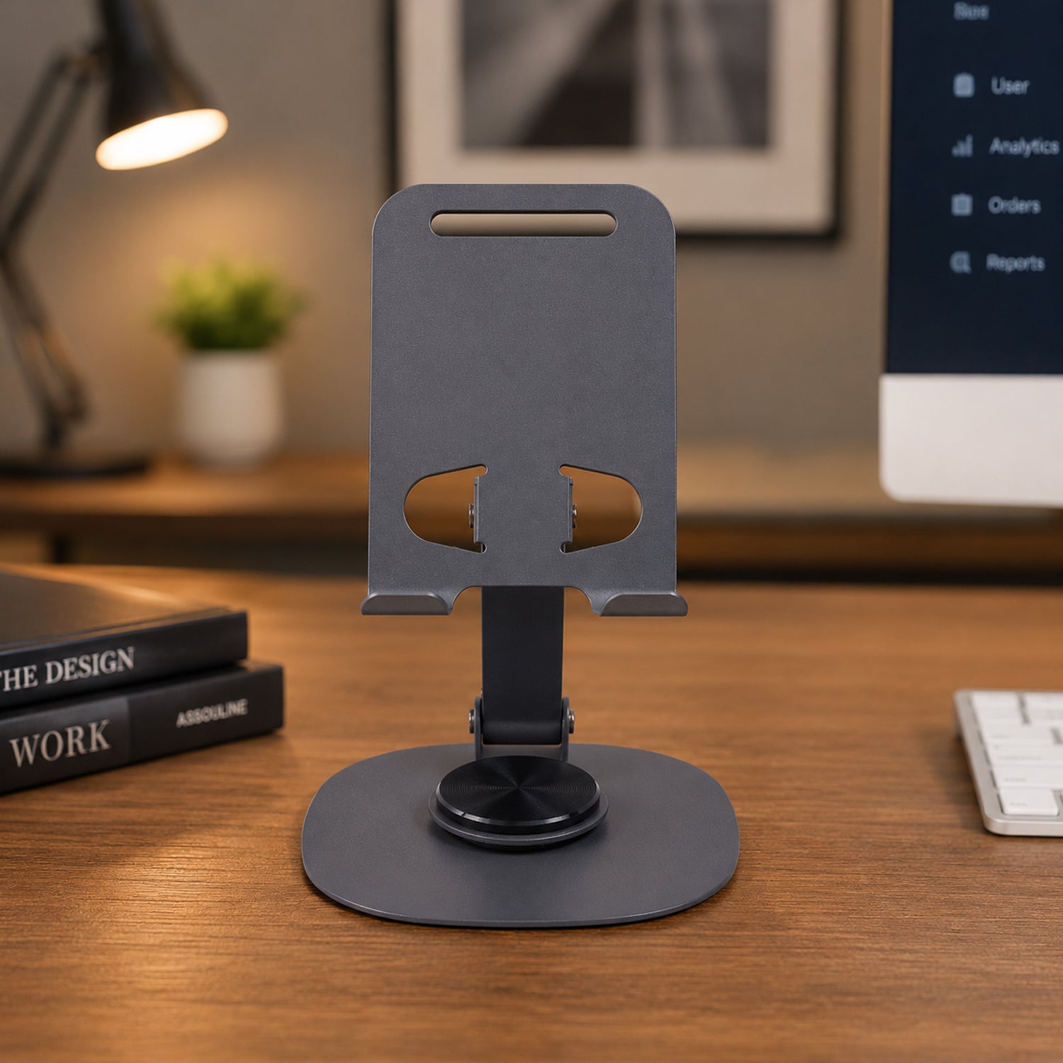 Compact foldable metal mobile stand for on-the-go use