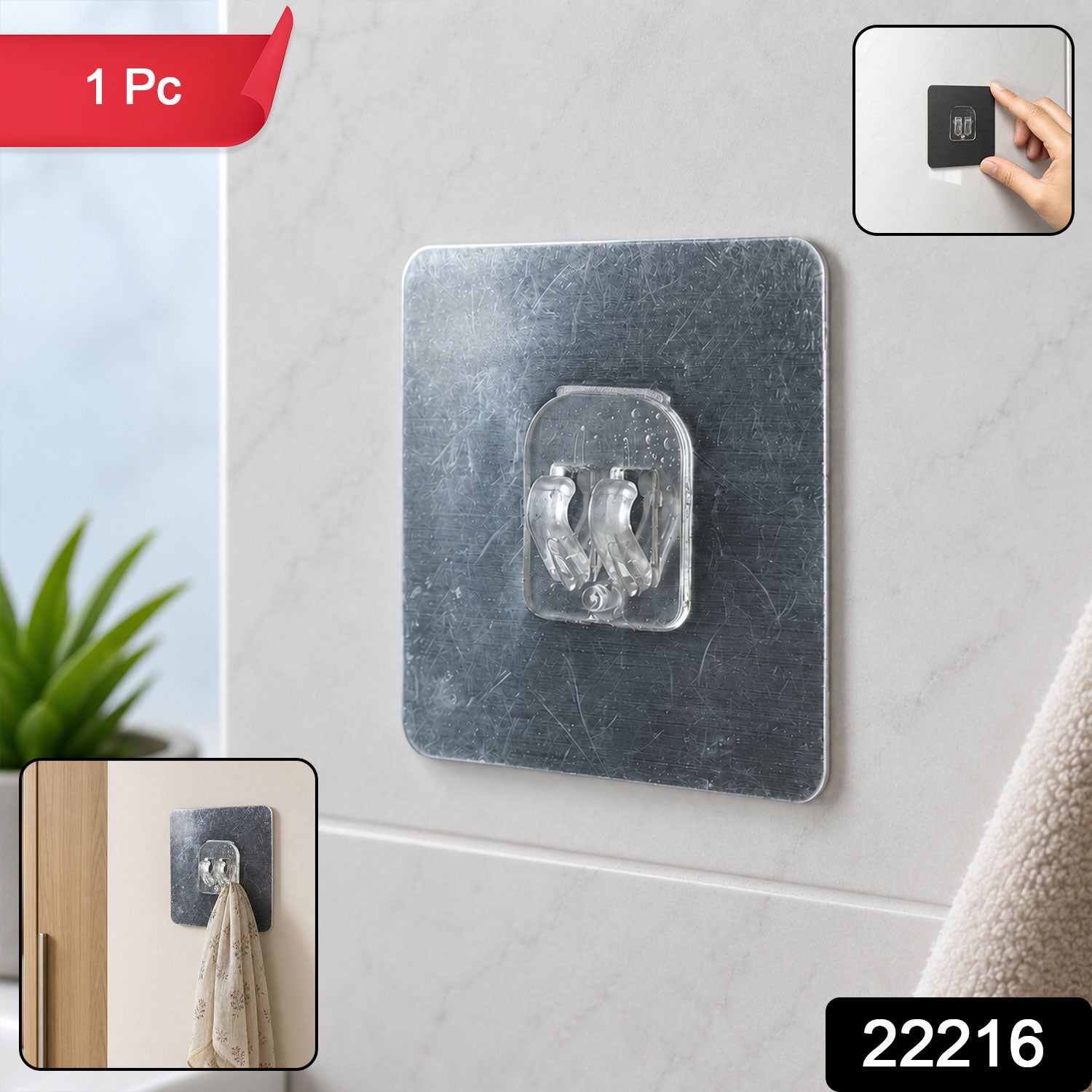 Transparent wall hook pack