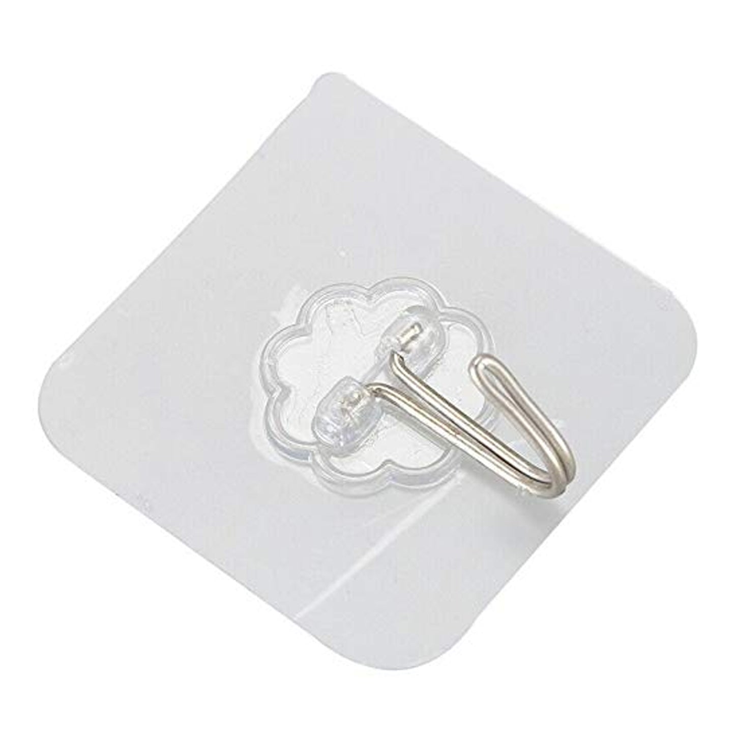 Transparent flower wall hook on white background