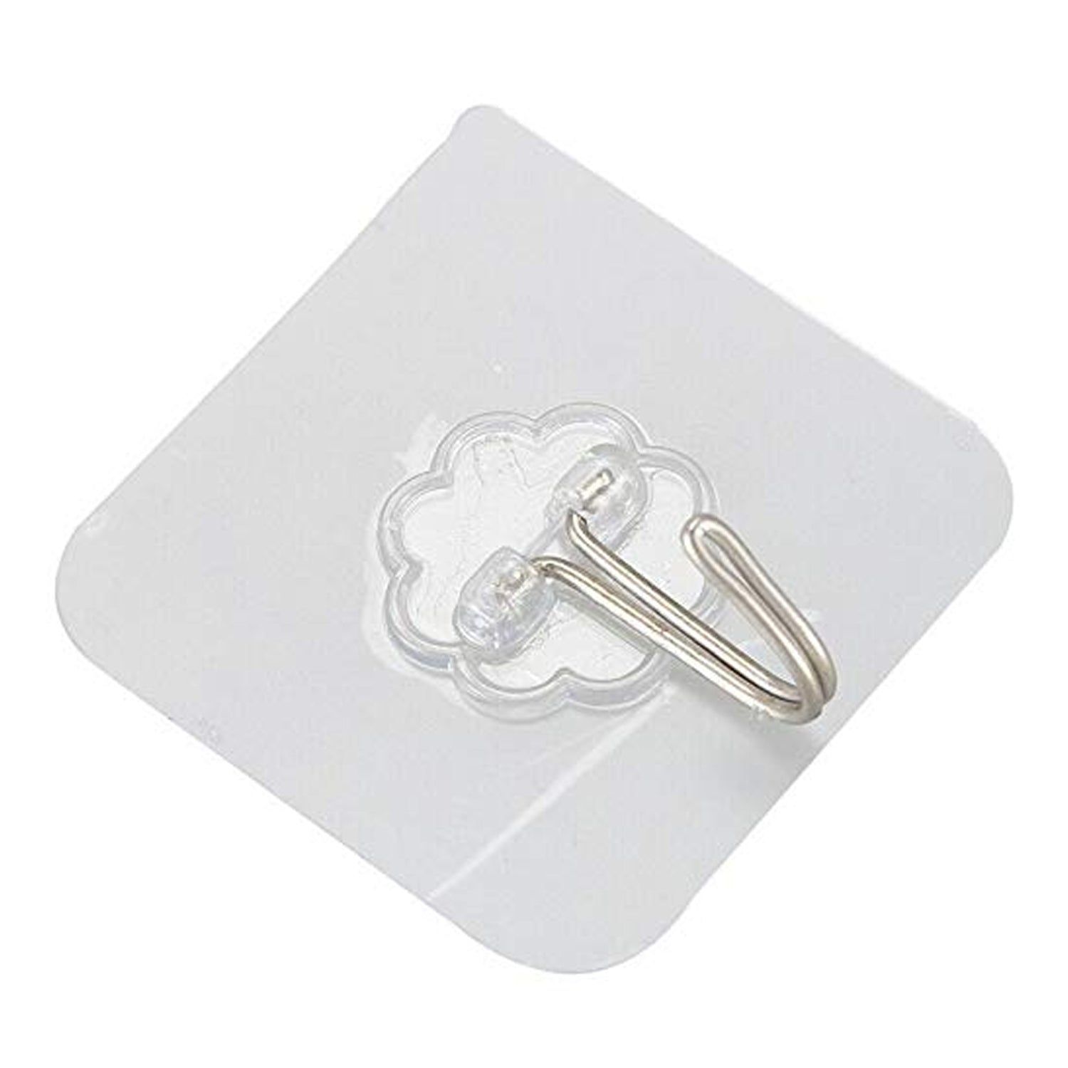 Transparent flower wall hook on white background