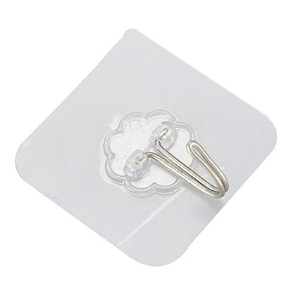 Transparent flower wall hook on white background