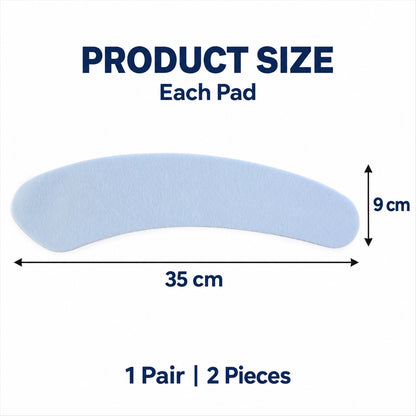 A single light blue fabric pad is shown with dimensions of 35 cm length and 9 cm width.