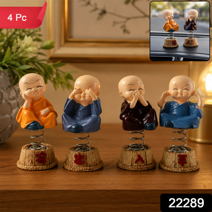 Baby monk Buddha spring bobblehead figurine set - image 2